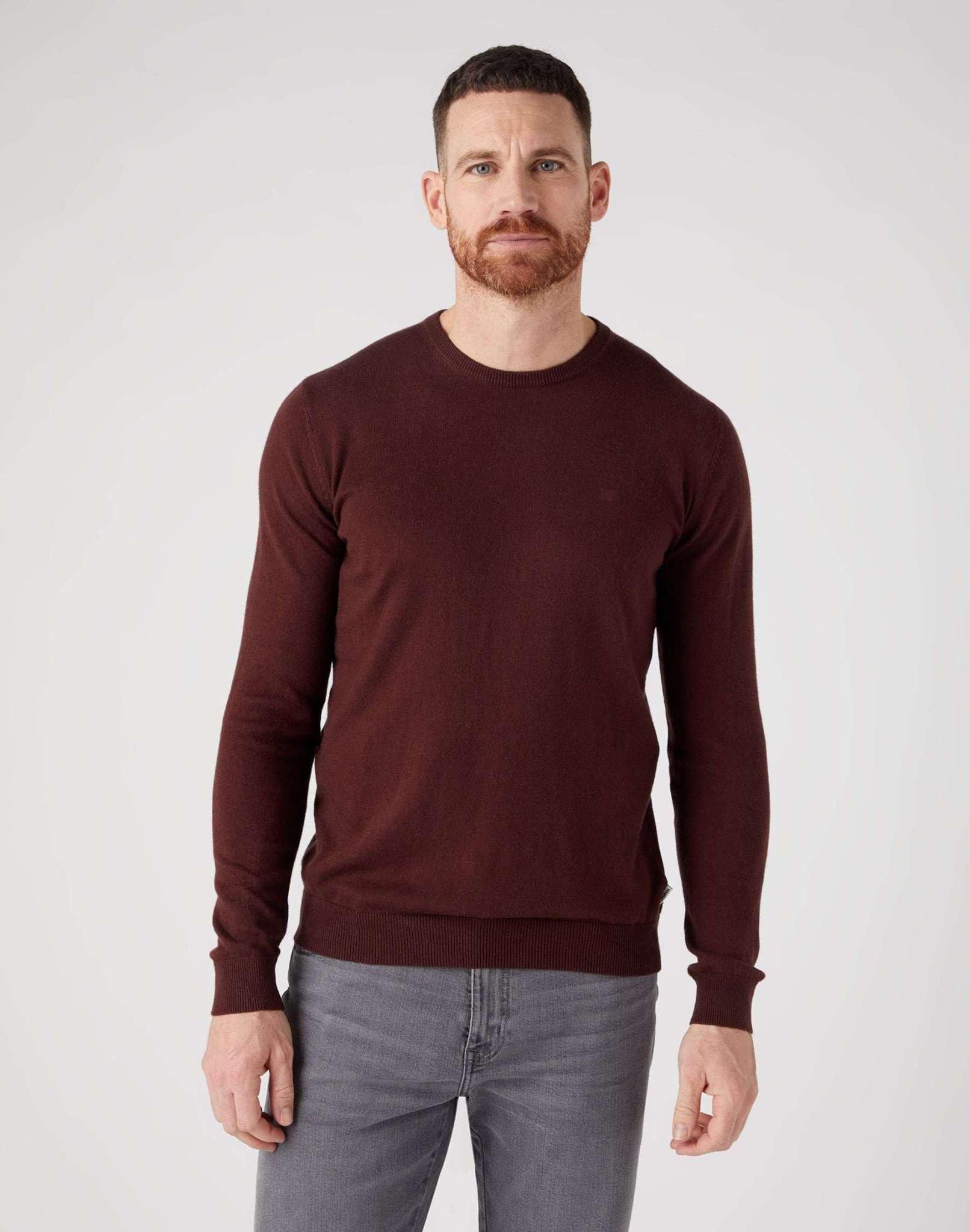 Image of Pullover Crewneck Knit Herren Braun S