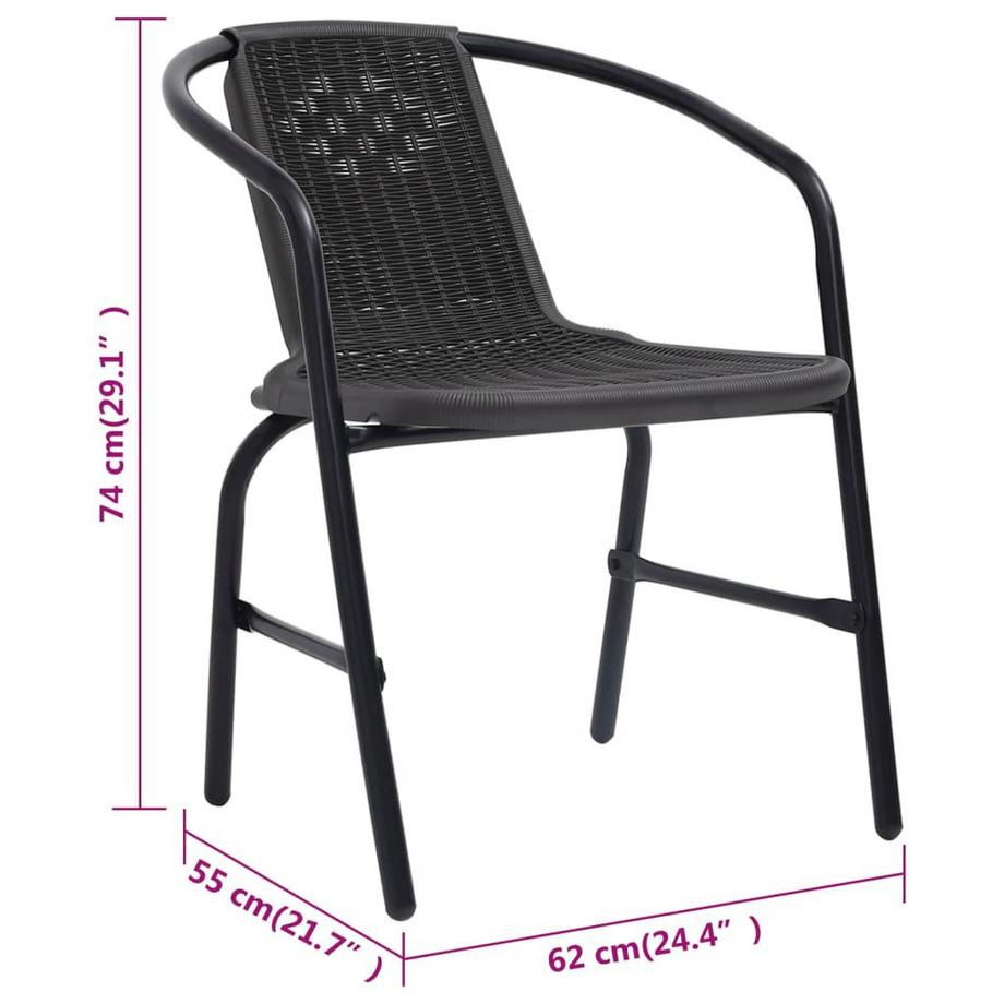 VidaXL Gartenstuhl stahl  