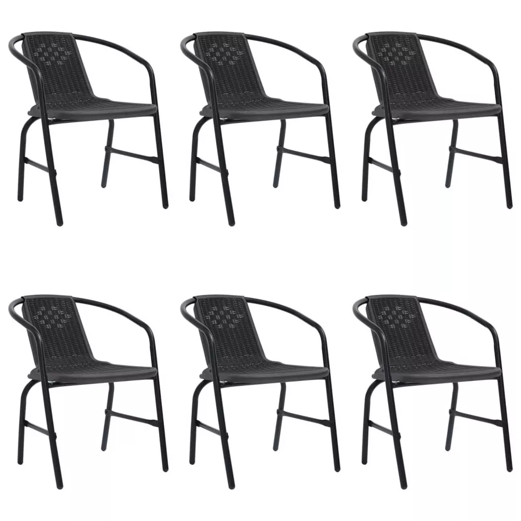 VidaXL - Chaise de jardin acier, One Size, Noir