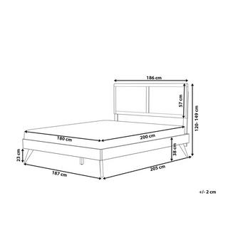 Beliani Bett mit Lattenrost aus MDF-Platte Rustikal ISTRES  