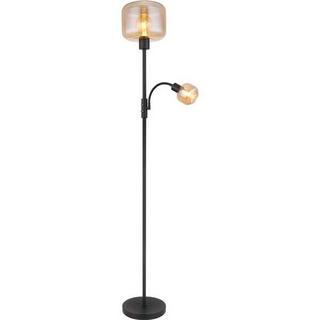 mutoni Lampadaire Giuseppe métal verre noir mat 1xE27  