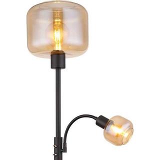 mutoni Lampadaire Giuseppe métal verre noir mat 1xE27  