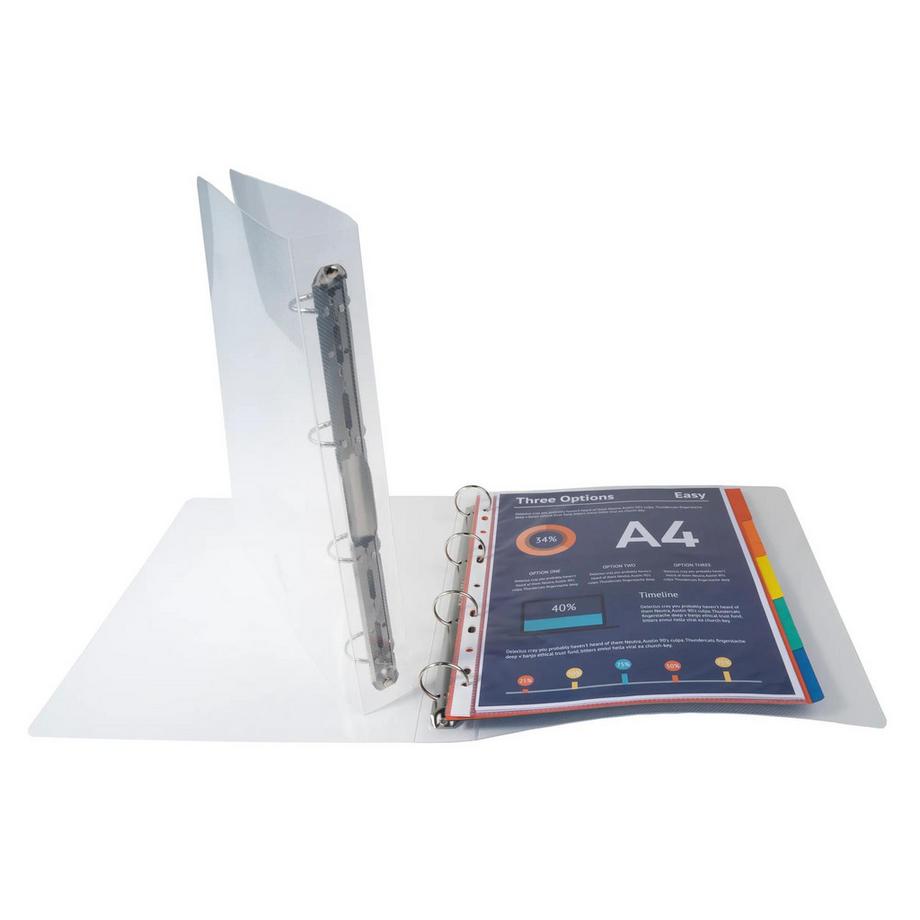 Exacompta Classeur 4 anneaux 30 mm polypropylène Crystal - A4 maxi - x 20  