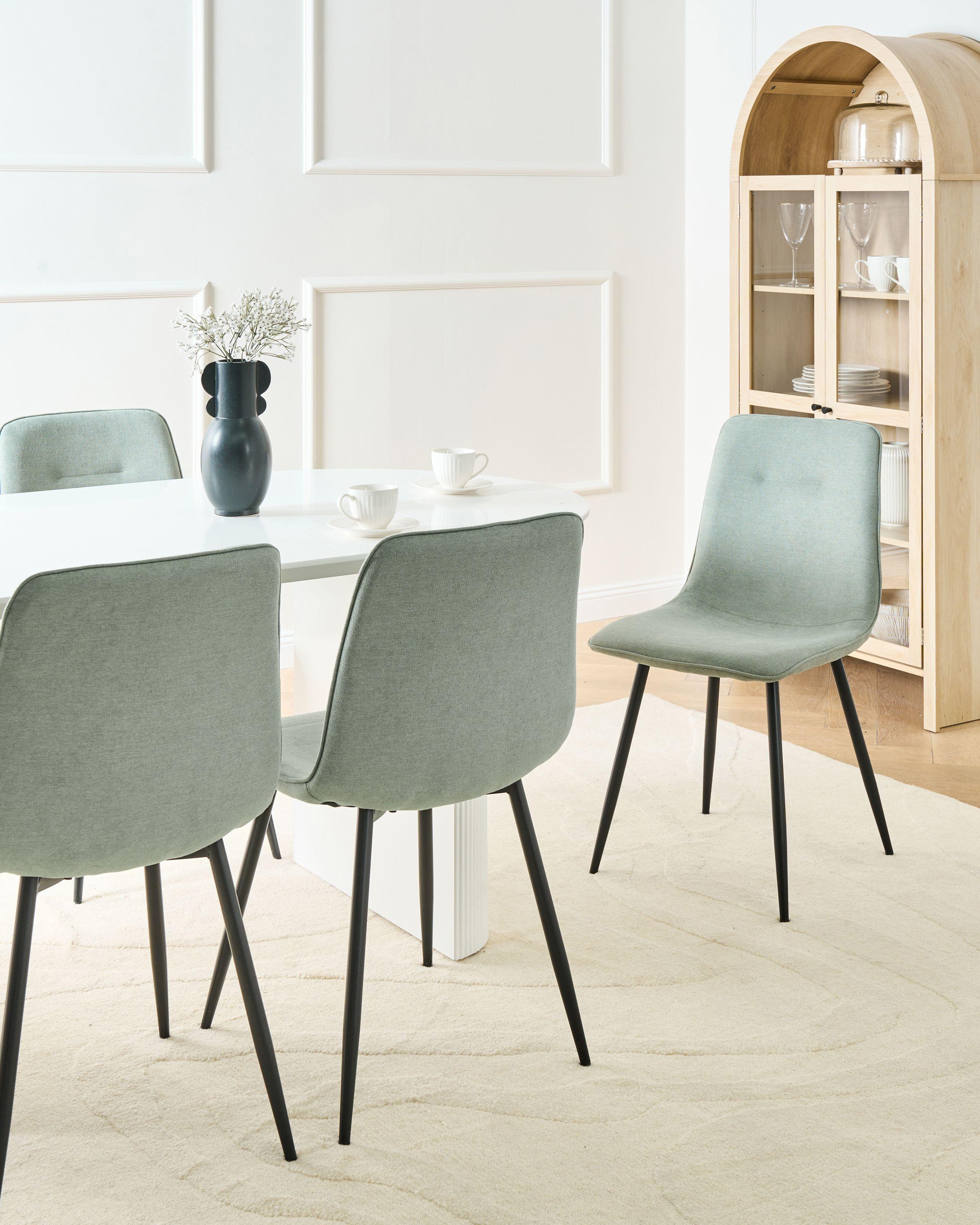 Beliani Set di 4 sedie da pranzo en Tessuto Moderno TUSCOLA  