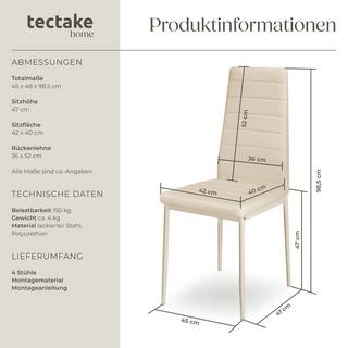 Tectake Lot de chaises avec surpiqûre  