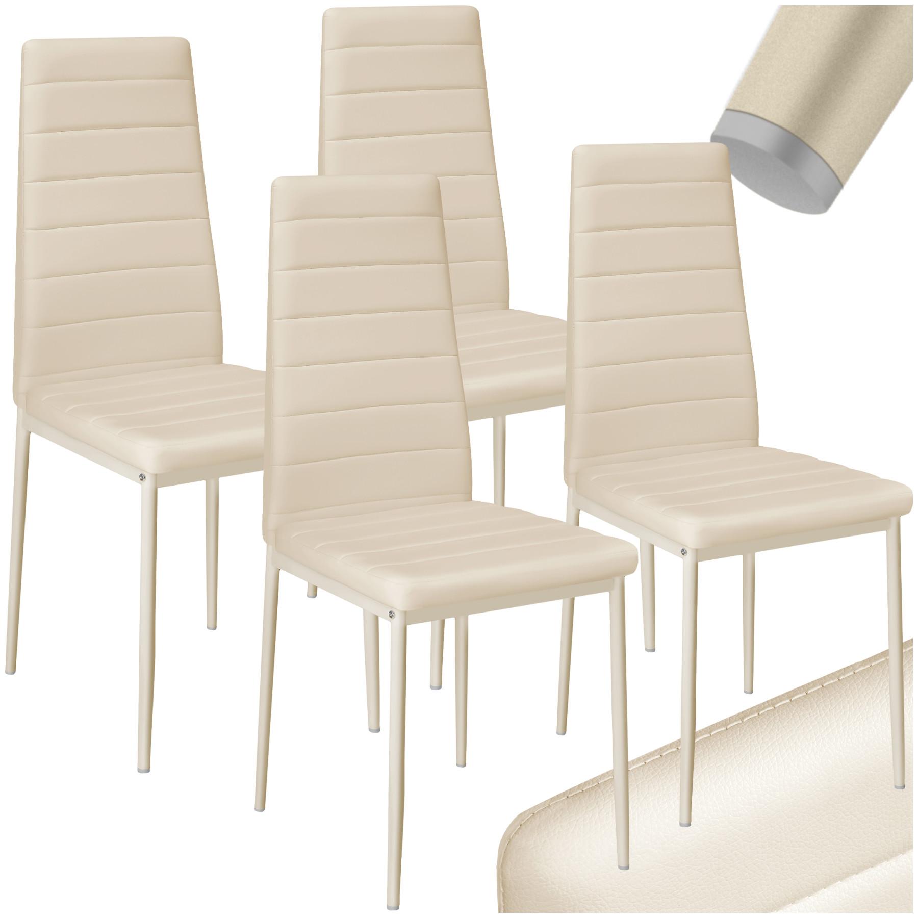 Tectake Lot de chaises avec surpiqûre  