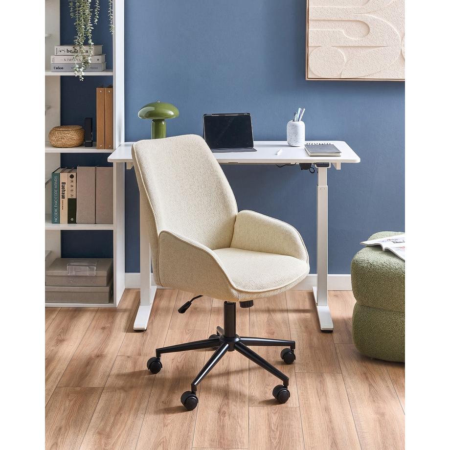 Beliani Chaise de bureau en Lin synthétique Moderne CASTILE  