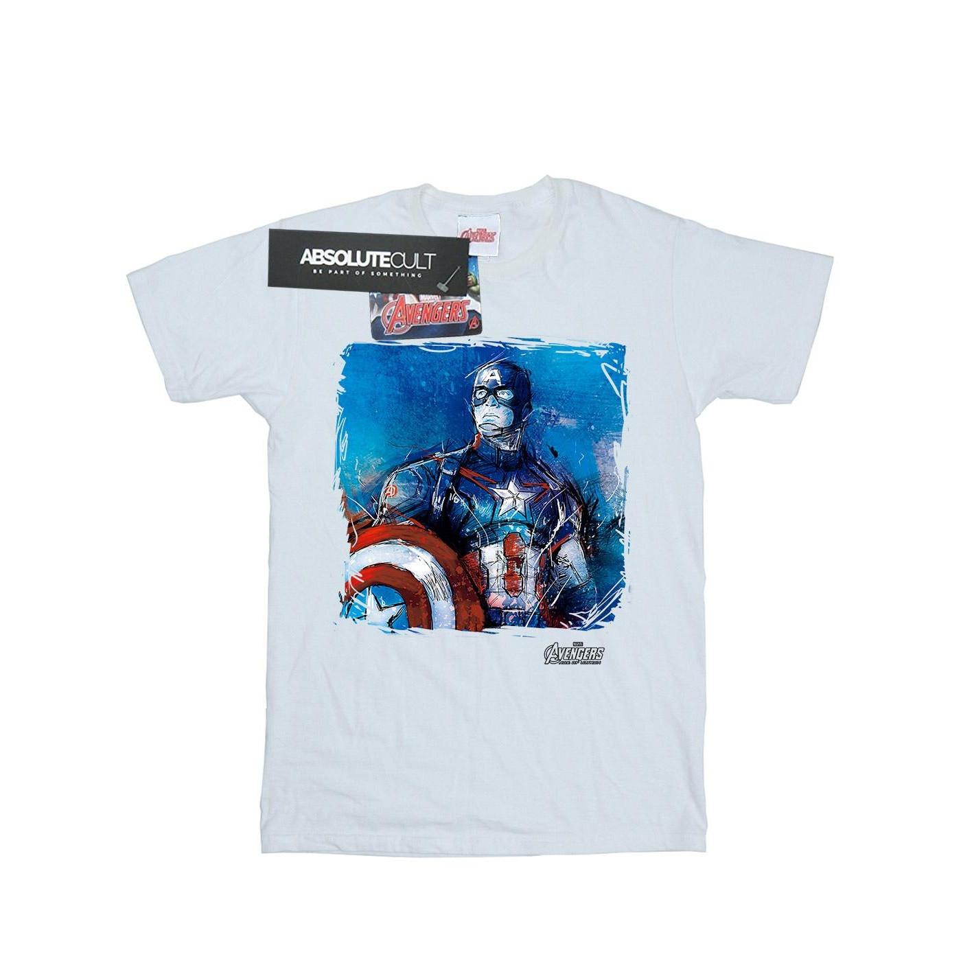 Image of Captain America Art Tshirt Damen Weiss S