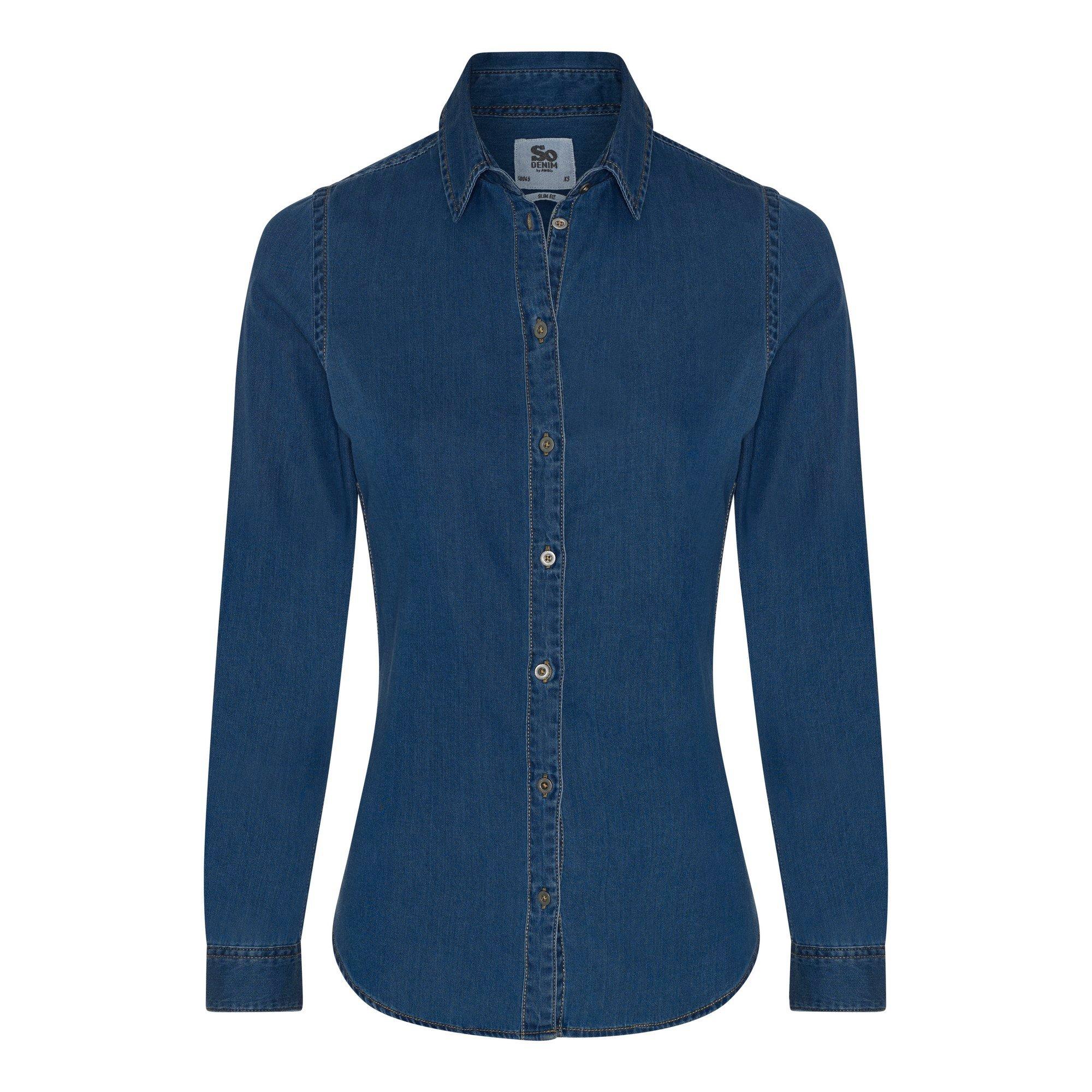 Image of So Denim Jeanshemd Lucy Damen Dunkelblau L