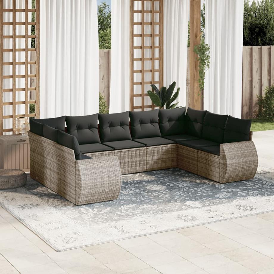VidaXL set divano da giardino Polirattan  