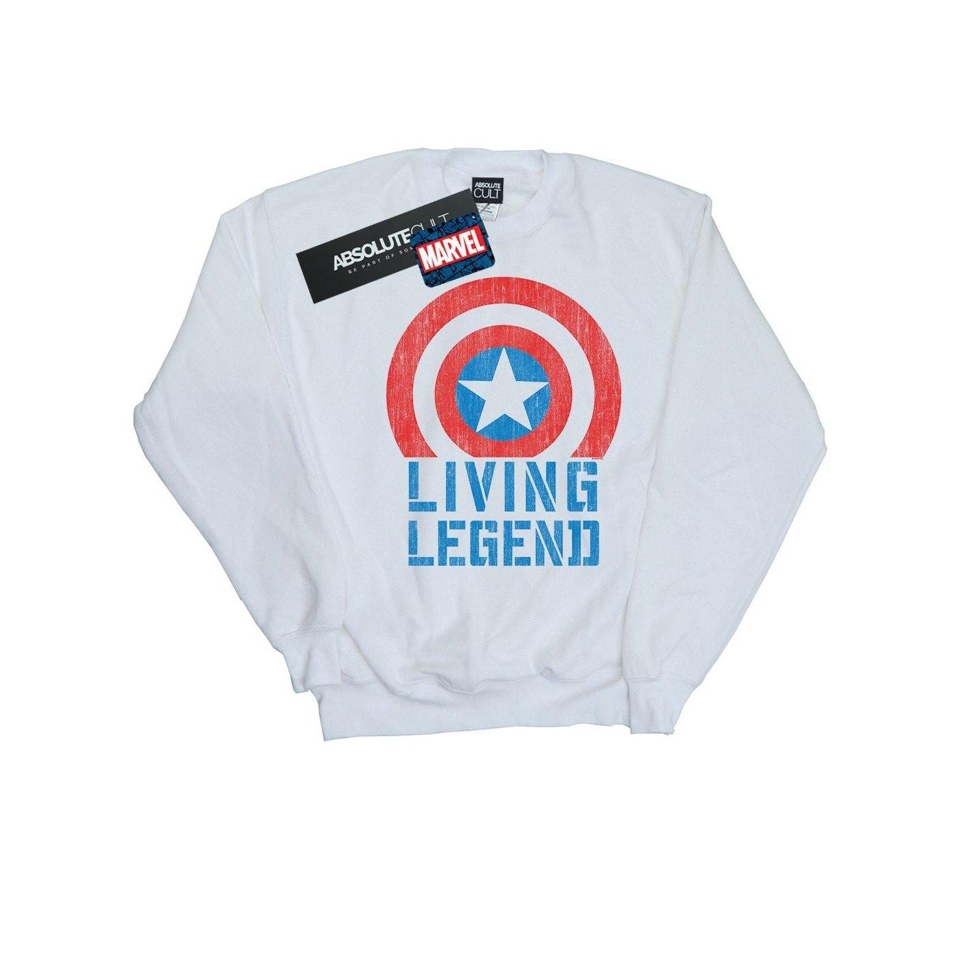 Image of Captain America Living Legend Sweatshirt Unisex Weiss 140/146
