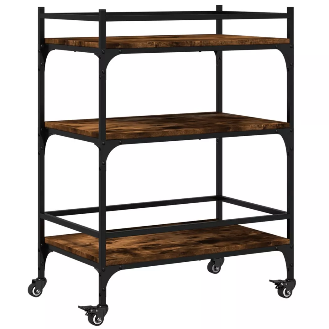 VidaXL - Chariot de cuisine bois d'ingénierie, One Size, Marron