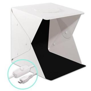 eStore  Tragbares Fotostudio mit USB-betriebener LED-Beleuchtung 