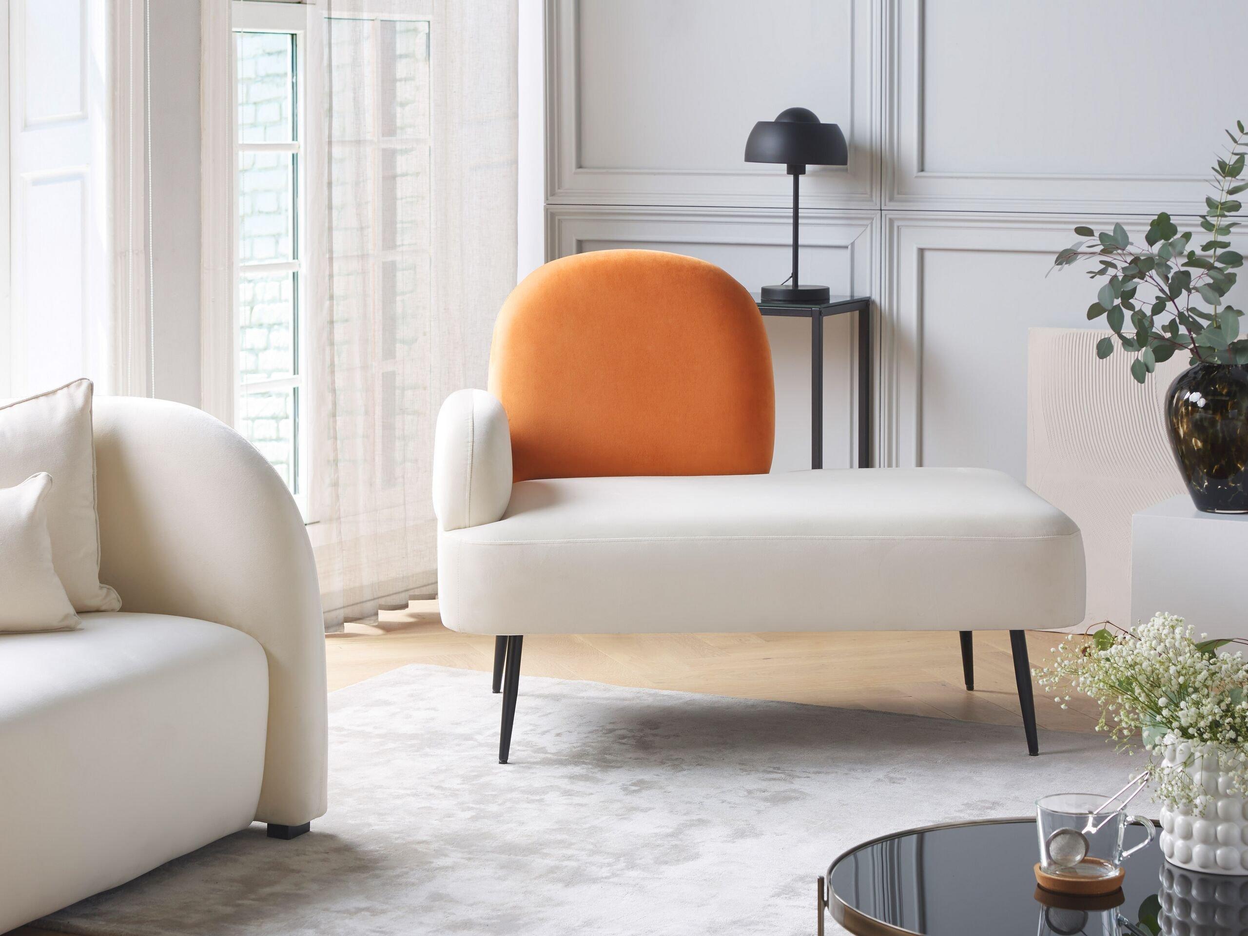 Beliani Chaise longue côté gauche en Velours Moderne ARCEY  