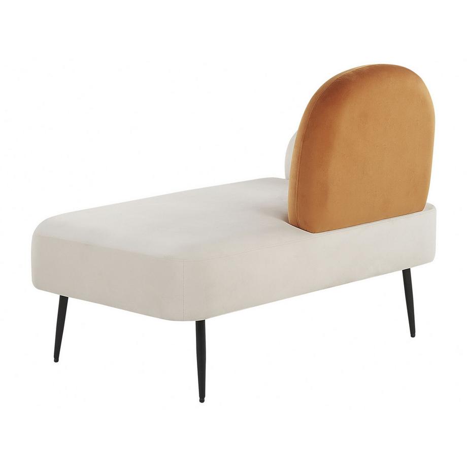 Beliani Chaise longue côté gauche en Velours Moderne ARCEY  