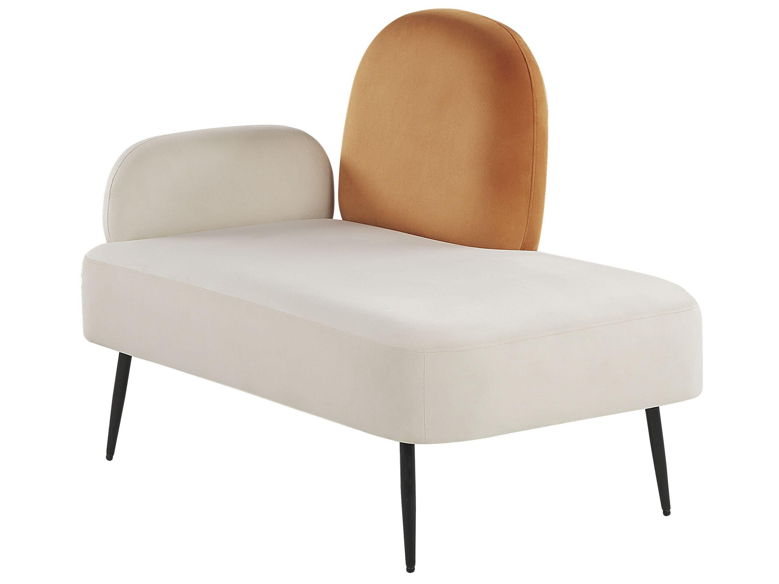 Beliani Chaise longue côté gauche en Velours Moderne ARCEY  