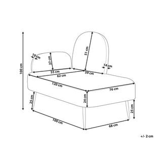 Beliani Chaise longue lato sinistro en Velluto Moderno ARCEY  