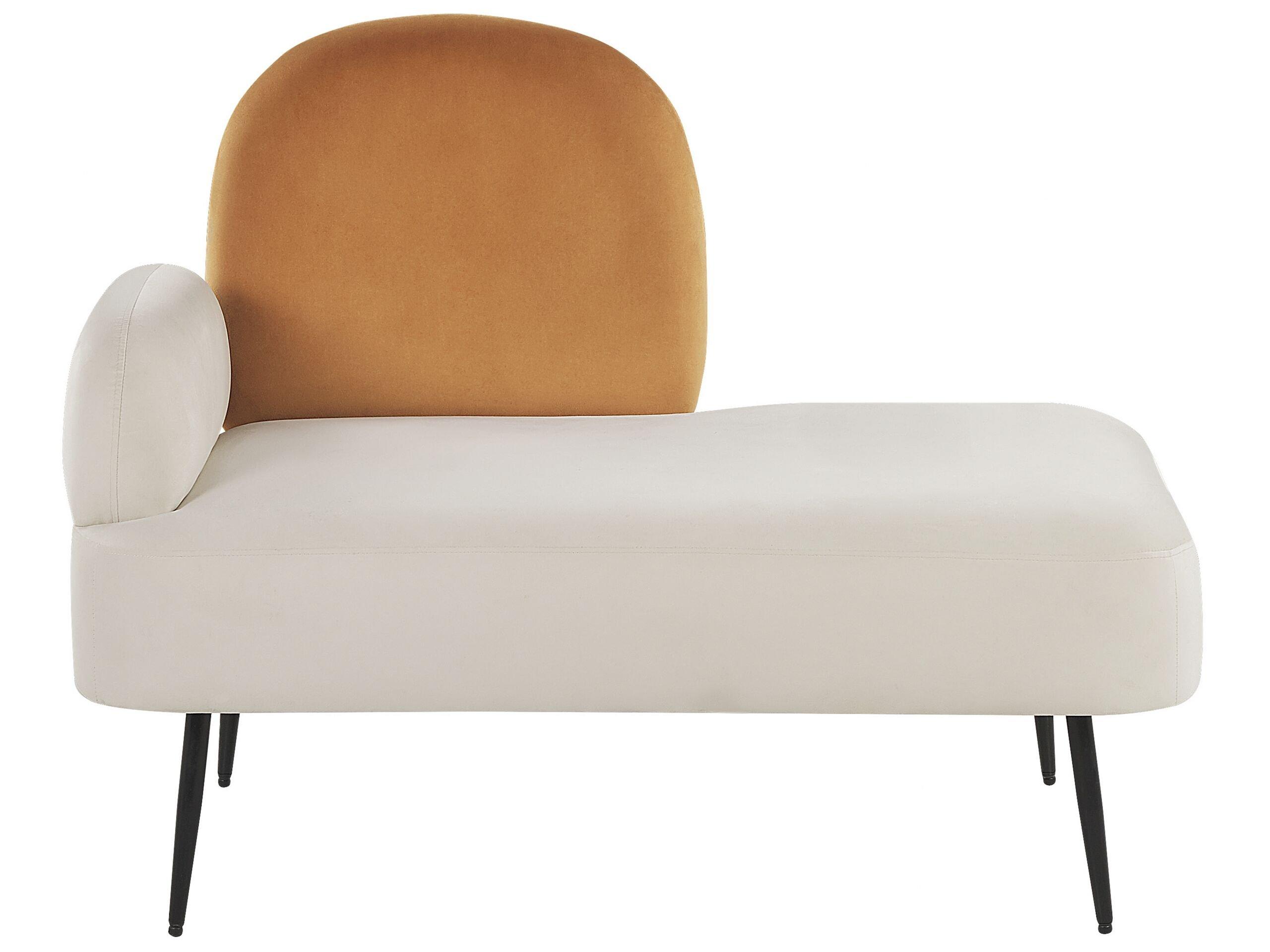 Beliani Chaise longue côté gauche en Velours Moderne ARCEY  