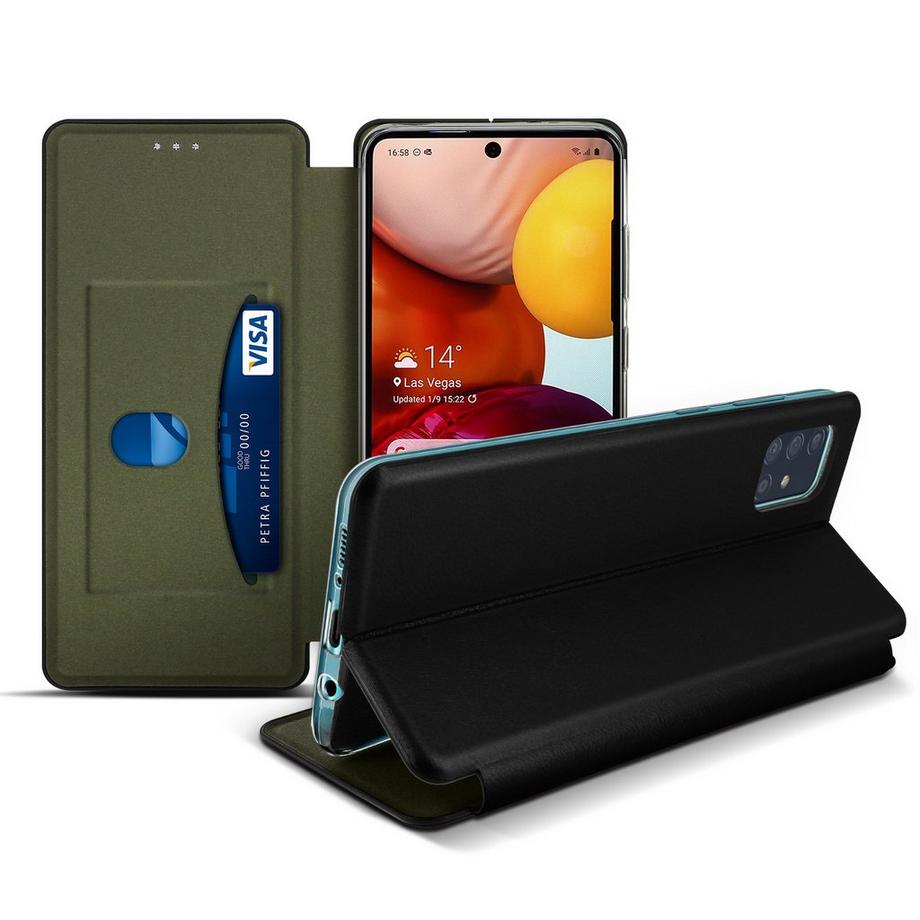 Avizar  Kunstlederhülle Galaxy A71 Schwarz 