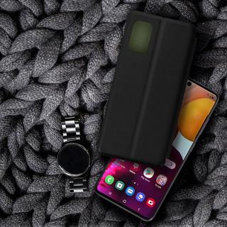 Avizar  Housse Galaxy A71 Simili-Cuir Noir 