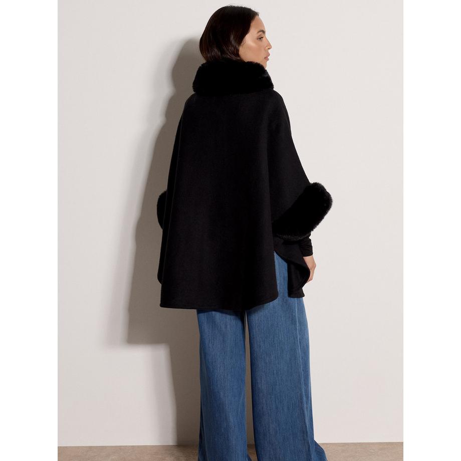 APRICOT Cape mit Gürtel aus Kunstfell  