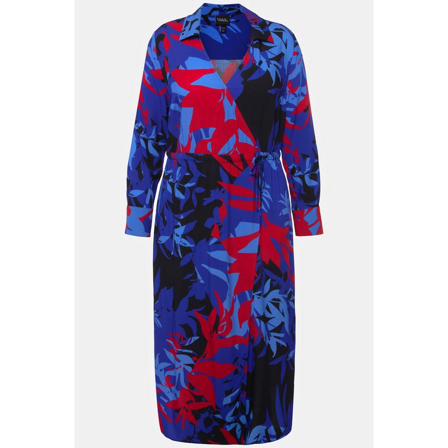 Ulla Popken Midikleid floraler Druck A-Linie Langarm  