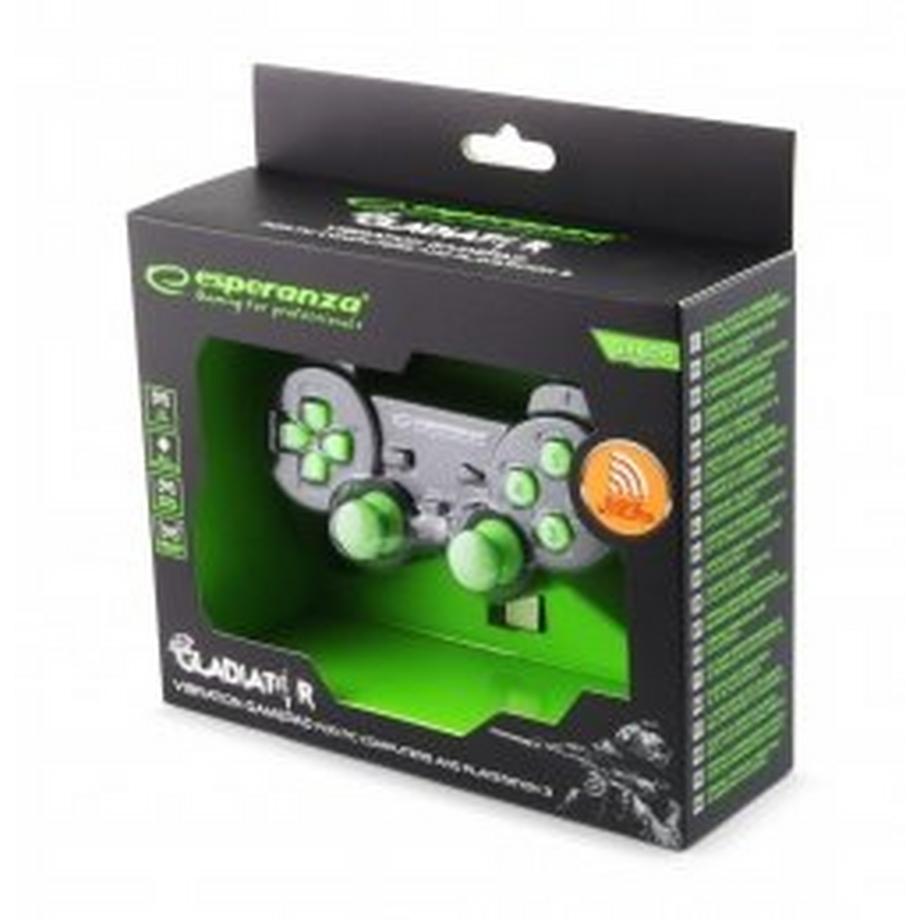 eStore  Esperanza - Manette, Sans Fil - Gladiator - Noir / Vert 