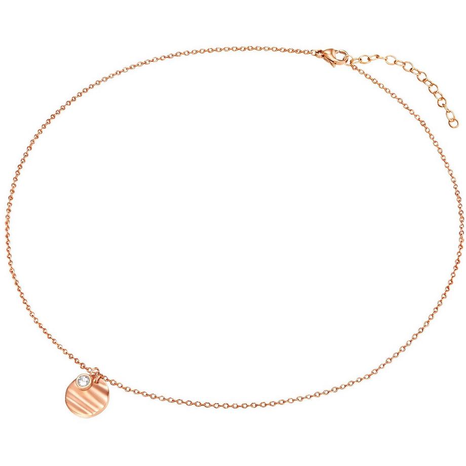 Lulu & Jane  Kette mit Anhänger Edelstahl roségold Zirkonia 