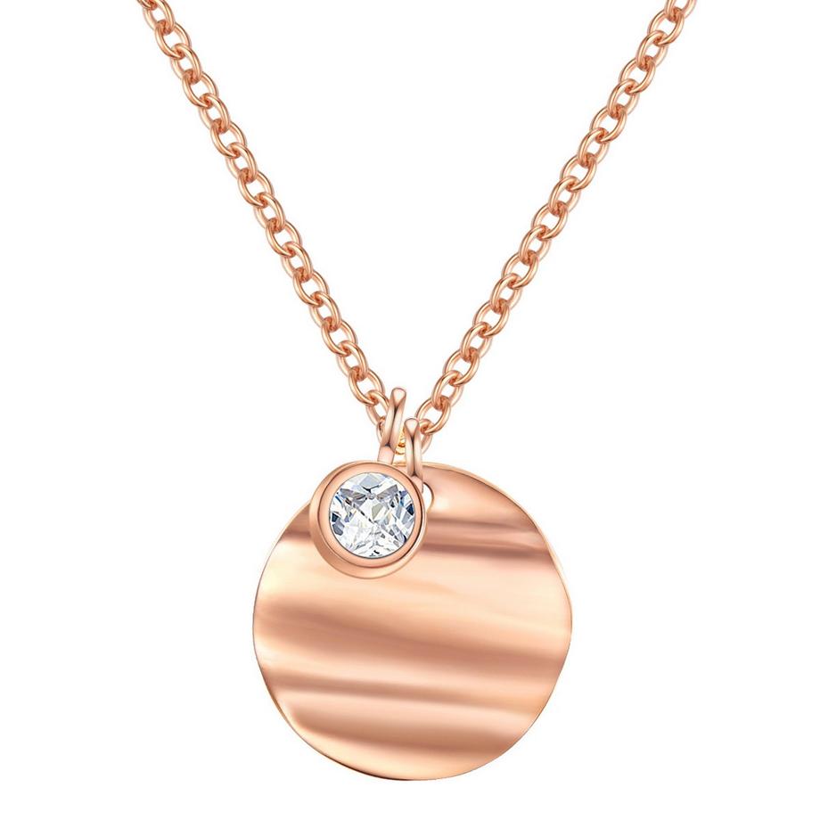 Kette mit Anhänger Edelstahl roségold Zirkonia