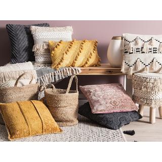 Beliani Coussin en Soie artificielle Boho KAVALAM  