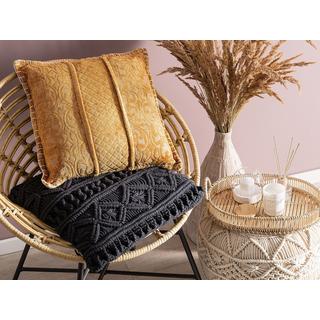 Beliani Coussin en Soie artificielle Boho KAVALAM  