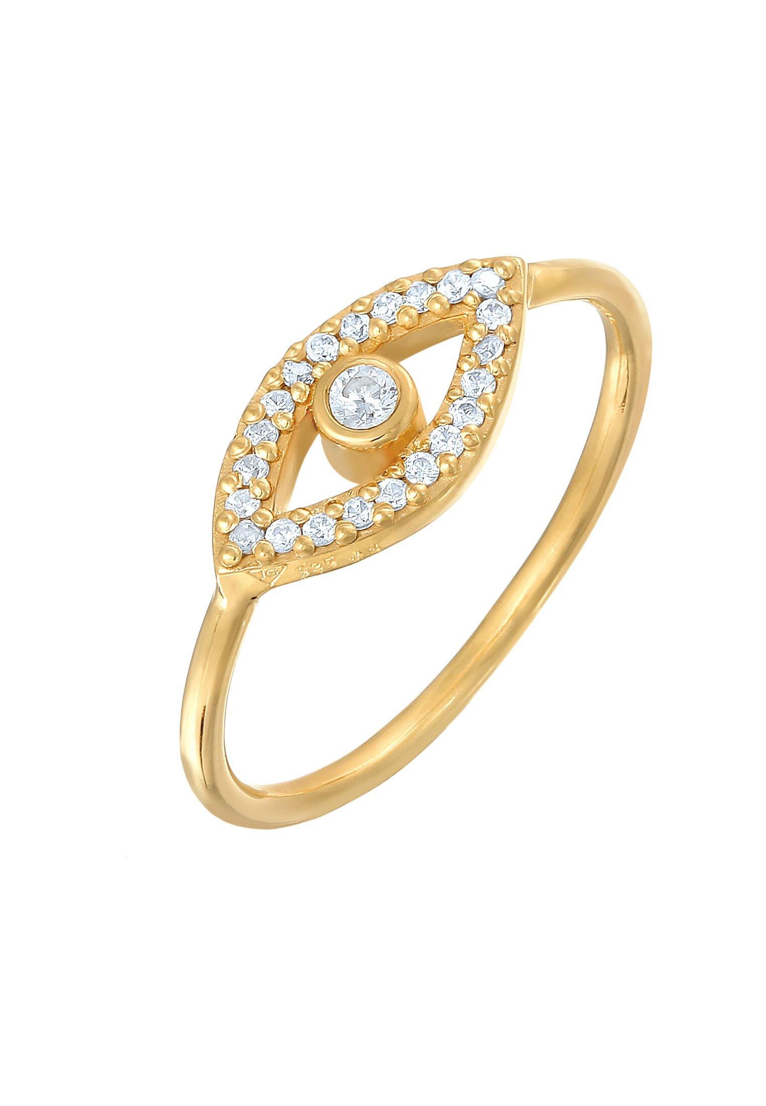 Image of Ring Evil Eye Zirkonia Kristalle Damen Gold 56mm