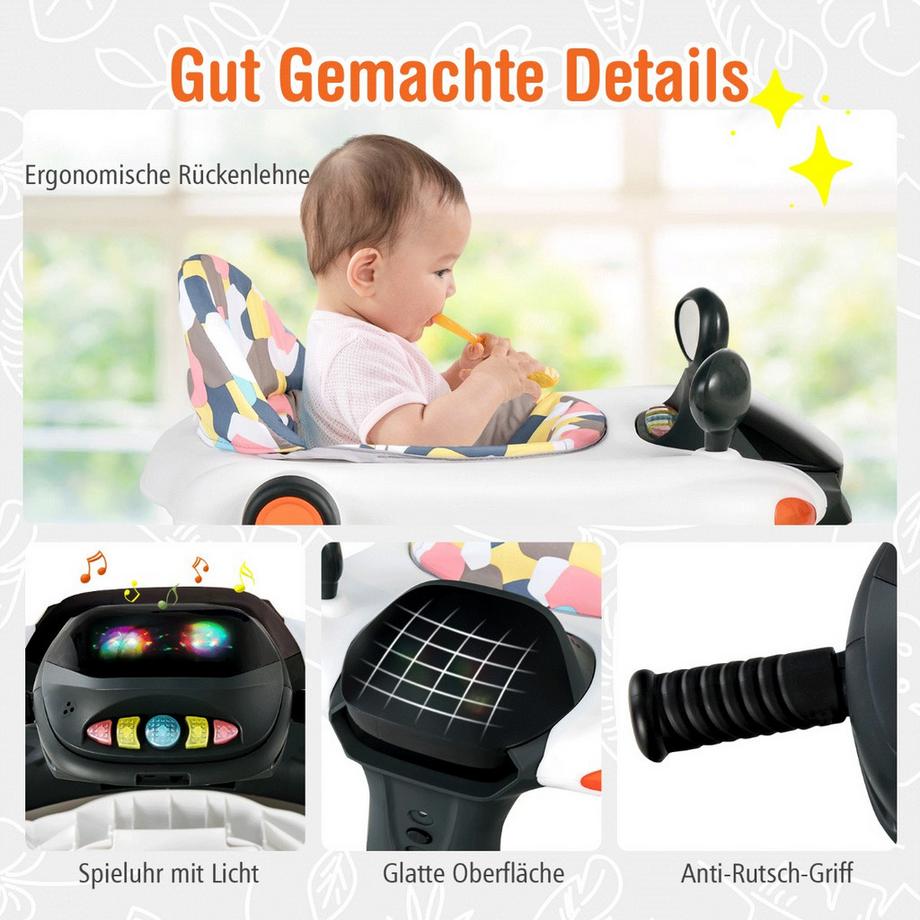 Northix  Trotteur pliable 2 en 1 noir 