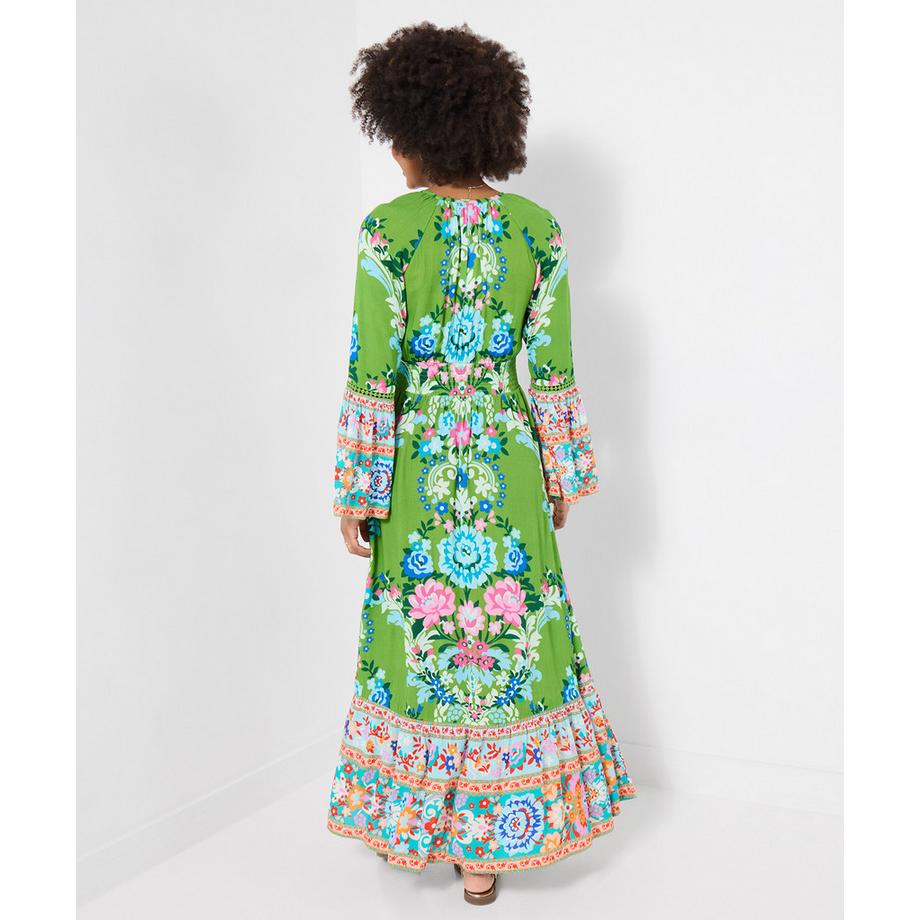 Joe Browns Crinkle Maxikleid Bordüren Print Quastendetail  