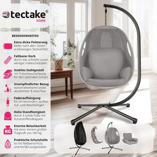 Tectake Fauteuil suspendu Anika avec Support et Coussin 160kg  