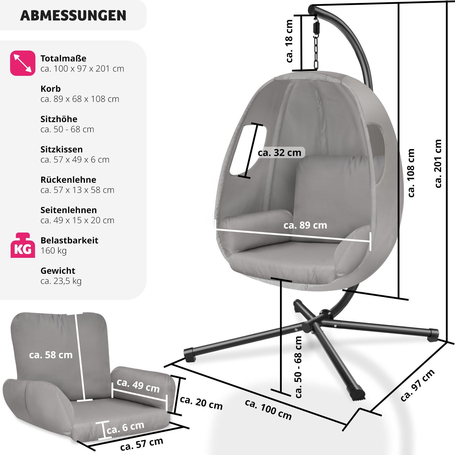Tectake Poltrona sospesa Anika  