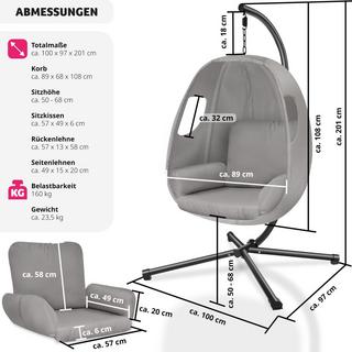 Tectake Poltrona sospesa Anika  