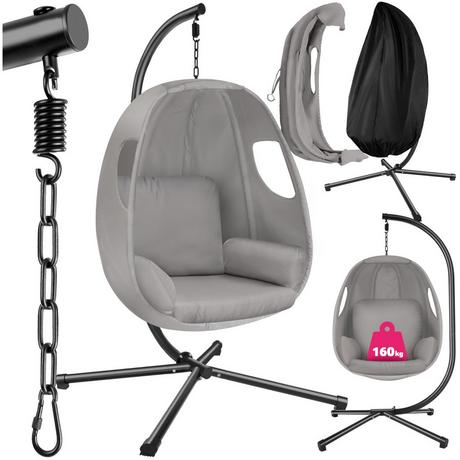 Tectake Fauteuil suspendu Anika avec Support et Coussin 160kg  