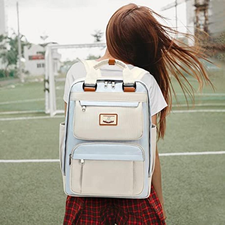Only-bags.store Sac à dos scolaire pour ordinateur portable avec compartiment  
