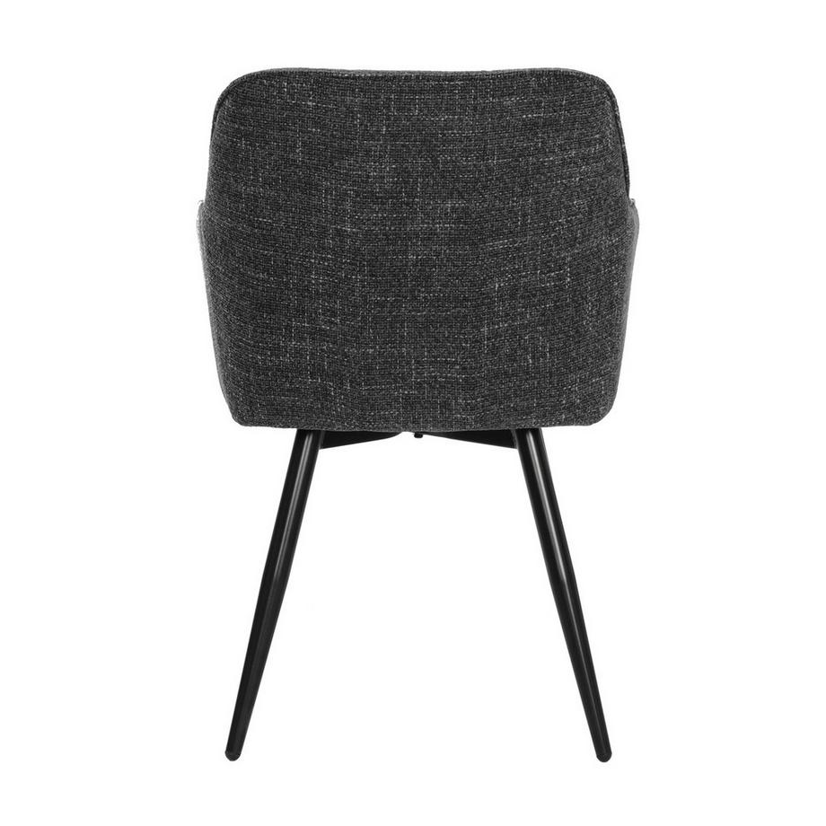 mutoni Chaise avec accoudoirs Metroline gris foncé (lot de 2)  