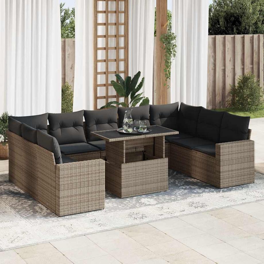 VidaXL set di divani da giardino Polirattan  