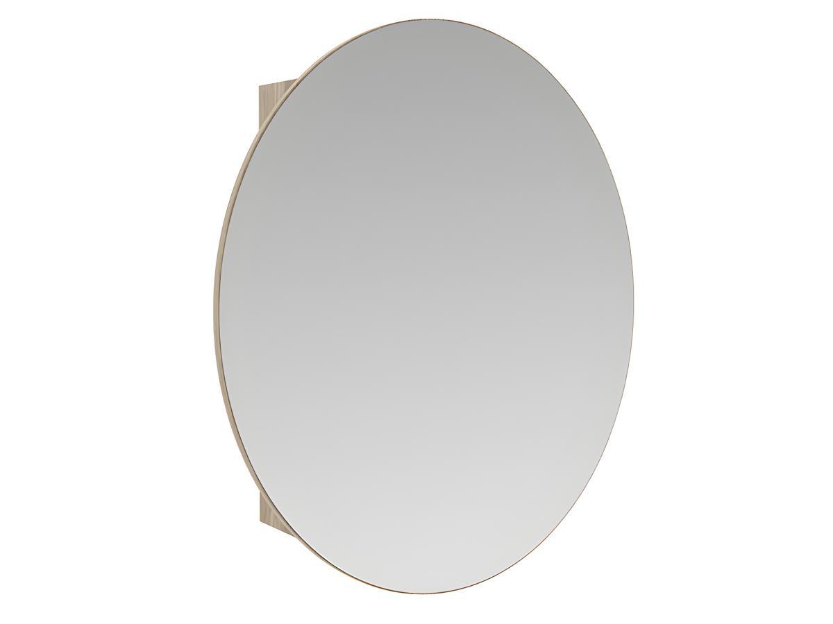 Vente-unique Spiegelschrank Bad oval RURIEiche  