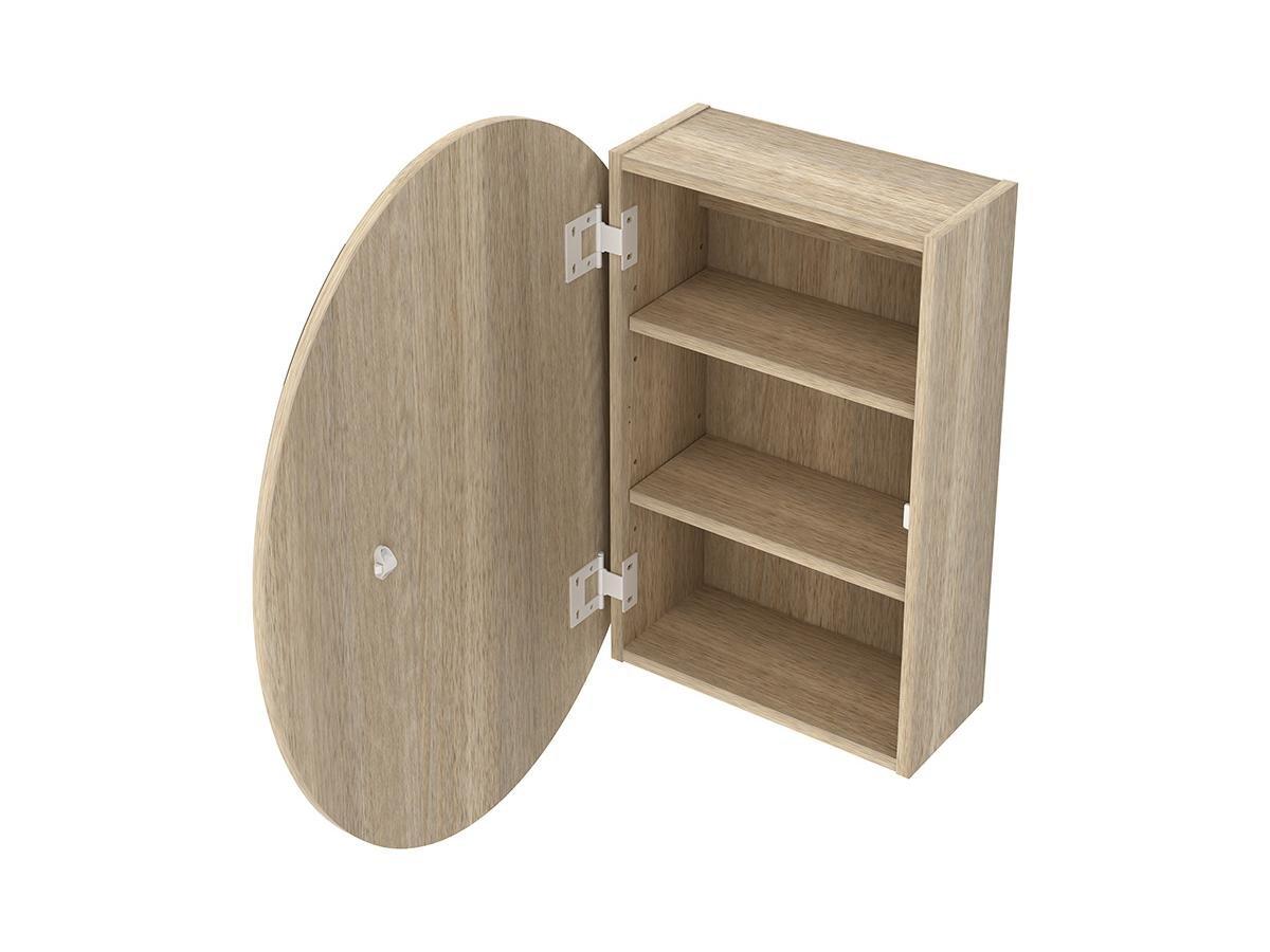 Vente-unique Spiegelschrank Bad oval RURIEiche  