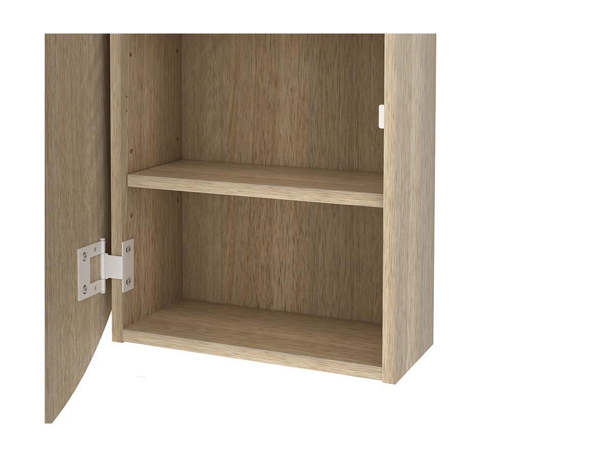 Vente-unique Spiegelschrank Bad oval RURIEiche  