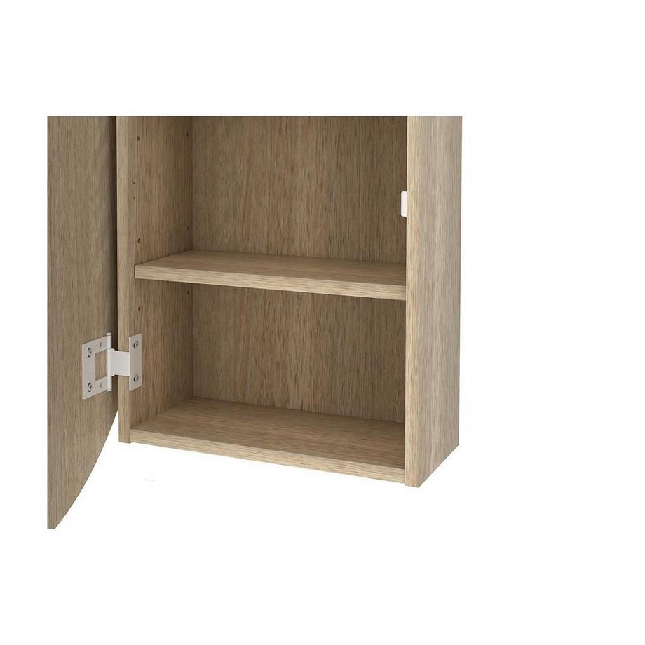 Vente-unique Spiegelschrank Bad oval RURIEiche  