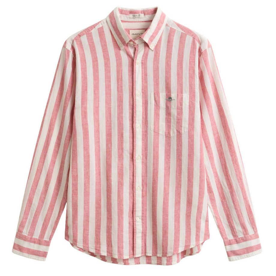 GANT Chemisette  Pack de 1 Confortable à porter-REGULAR COTTON LINEN STRIPE SHIRT  