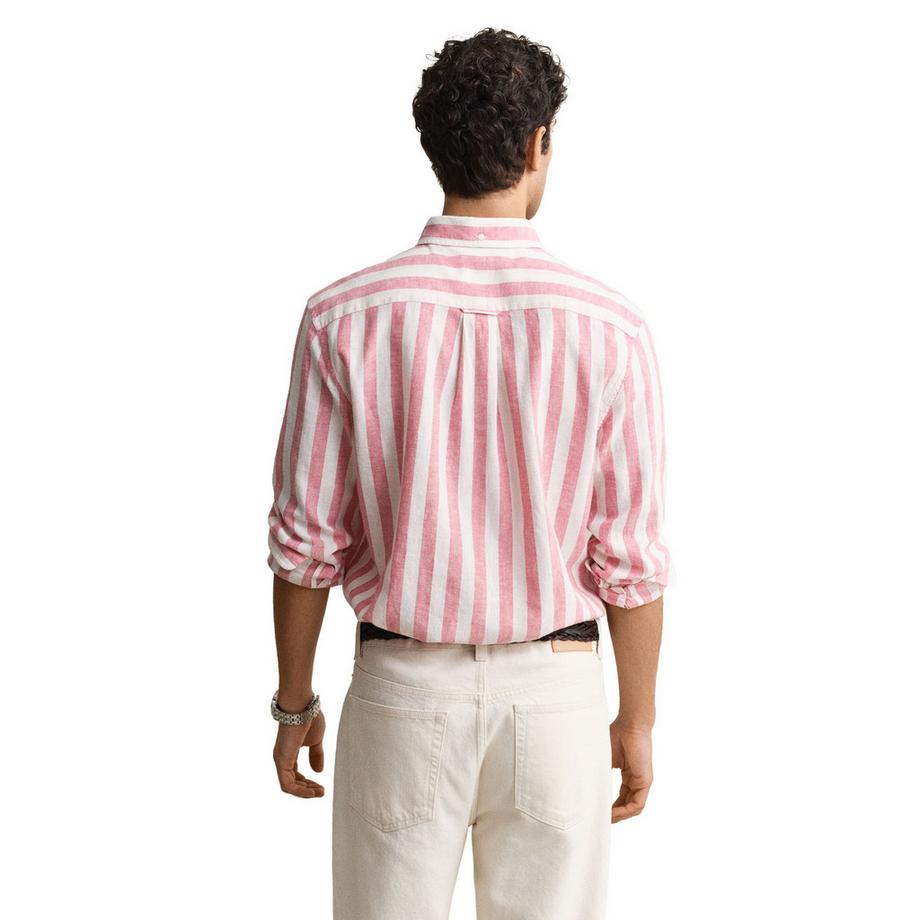 GANT Chemisette  Pack de 1 Confortable à porter-REGULAR COTTON LINEN STRIPE SHIRT  