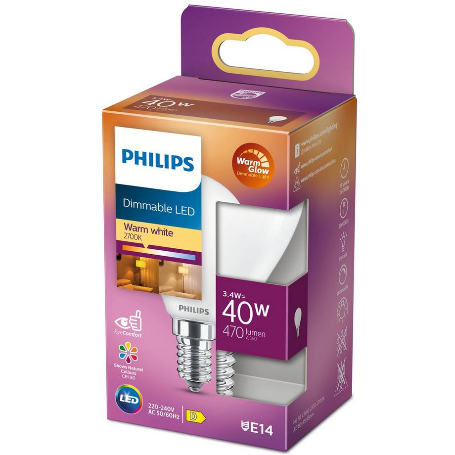 LED E14 Globo 3,4W (40W) Frost Dim WarmGl 470