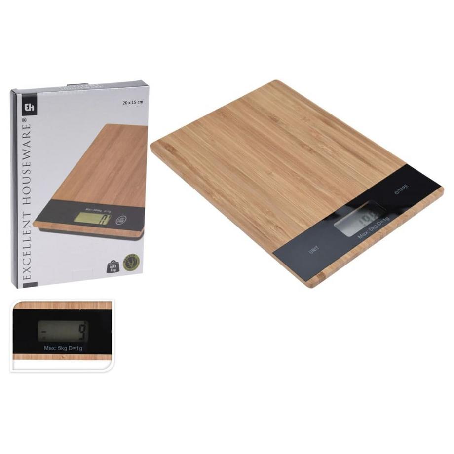 FS-STAR Balance de cuisine bambou 20x15cm  