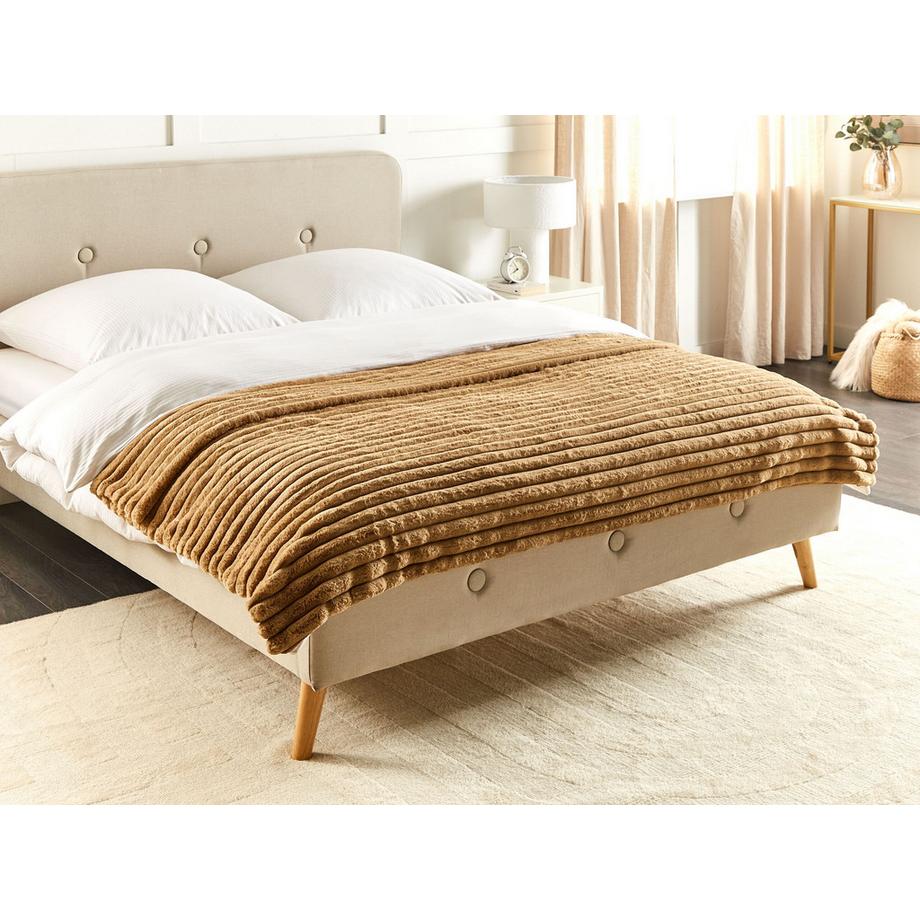 Beliani Rakya Copriletto Moderno in Pelliccia Sintetica  